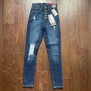 Juniors Celebrity Pink size 1 high rise ripped jeans